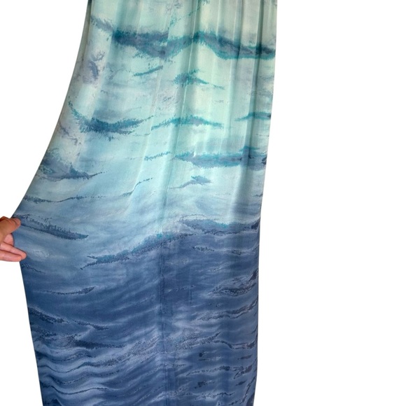 Gypsy 05 Silk Blue Gradient Babydoll Maxi Dress Small - Picture 5 of 16